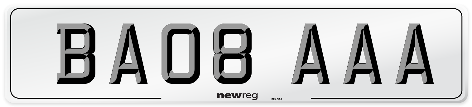 BA08 AAA Number Plate from New Reg